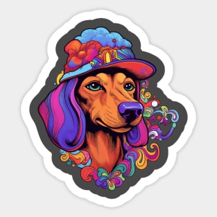 Psilocybin Dachshund Sticker